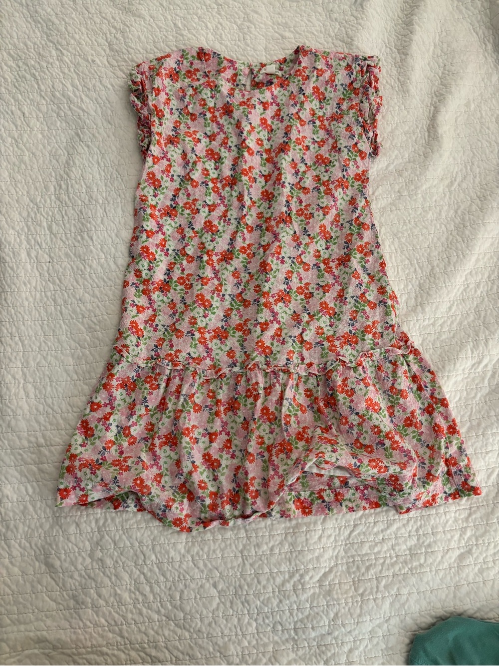 Gymboree Pink Floral Ruffle-Hem Casual Dress